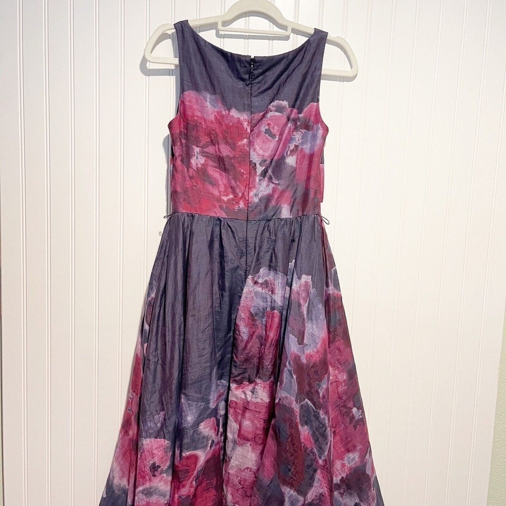 Lela Rose Neiman Marcus Floral Silk Dress Size 2 - Picture 8 of 9